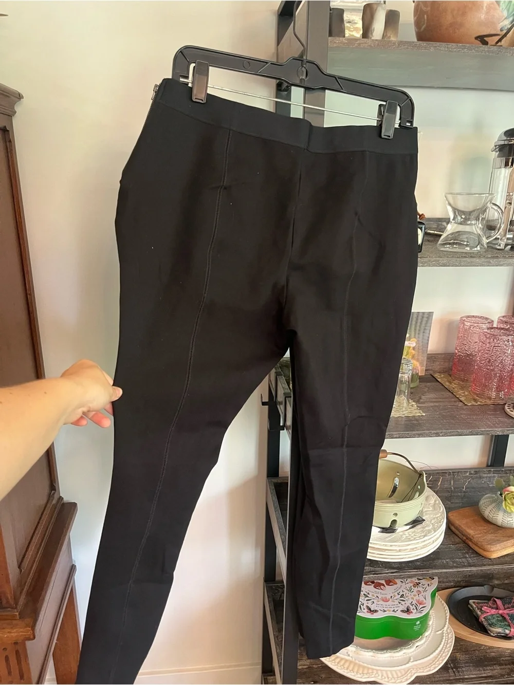 J. Crew Women’s 12 Black Pixie Ankle Legging Dress Pants Back Seam Side Zip EUC